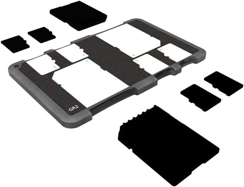 6 Slots SD Micro SD Card Case Storage Organizer, Lightweight Ultra-Thin Credit Card Size fit 2 SD SDHC SDXC Cards and 4 Micro SD TF MSD Cards...