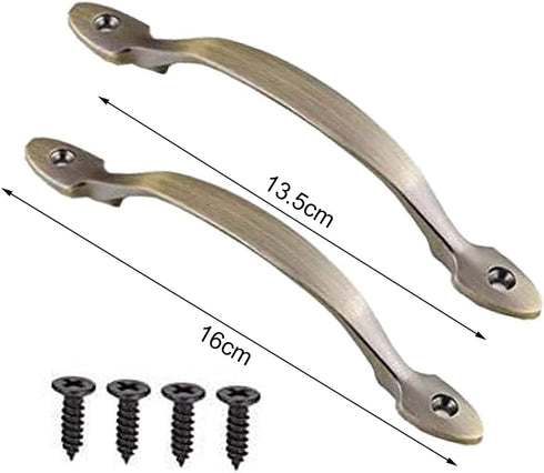 2 Pcs Pulls Gate Handle Kitchen Cabinet Handles Surface Polished Antique Ring Pulls Wardrobe Door Pull Handle with Screws for Cabinets...