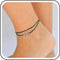 Boho Layered Leather Anchor Anklet Bracelet Black Leather Cord Ankle Bracelets Black Rope Anklets Black String Anklets Foot Chain Jewelry for Wome...