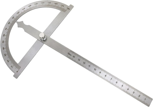 Haidong Angle Measuring Instrument Stainless Steel Protractor 0-180 Degree Rotary Arm Measuring Ruler Woodworking Degree Protractor?15cm?1PCS...