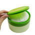 Green Plastic Empty Portable Baby Skin Care After-Bath Powder Puff Talcum Powder Case Container Dispensor Make-up Loose Powder Box Holder Bottle C...