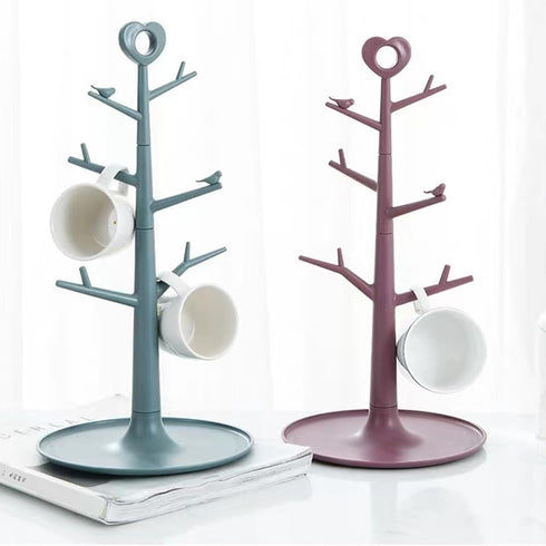 Mug Tree for Counter Coffee Cup Holder Organizer Hanger for Countertop Tea Cup Stand for Desk Table Countertop (Red, Large)...