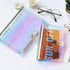 1 Piece Rainbow Clear Notebook Binders 6-Ring Planner Binder Soft PVC Binder Transparent Loose Leaf Personal Planner with Snap Button Closure Roun...