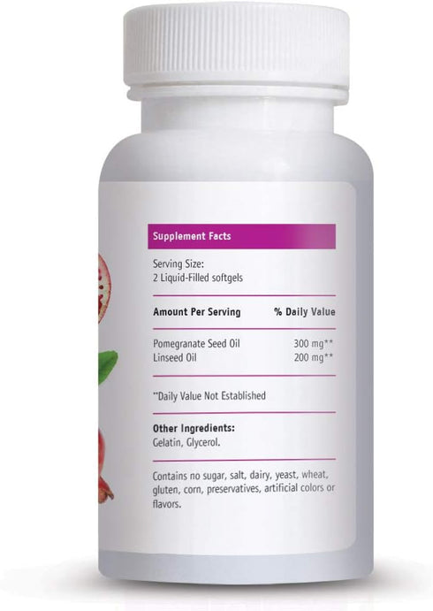 Pomegranate Seed Oil Liquid Softgels (60 Count) Rich in Omega 5 – Supports body’s defense system Supplement for Men & Women – Provides Antioxidant...