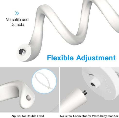 Baby Monitor Mount for VTech VM5463/RM5764HD /RM5864HD/ RM7764HD/BM3800/BM4700/ BM5600/ BM5700 Baby Monitor Versatile Twist Mount Without Tools or...