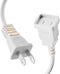 2-Prong Power Extension Cord White 16ft, BolAAzuL Long US Male to Female Single Plug Extension Power Cable 16AWG 13A/125V SPT2 Insulated, 2 Outlet...