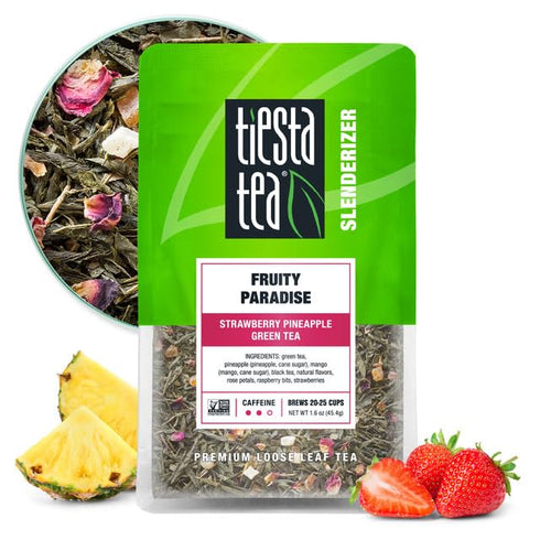 Tiesta Tea - Fruity Paradise | Strawberry Pineapple Green Tea | Premium Loose Leaf Tea Blend | Medium Caffeinated Green Tea | Make Hot or Iced Tea...