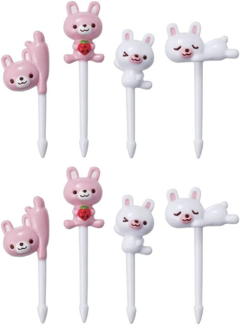 Torune Mama's assist Food Picks Bento Lunch Accessories Picks - 8-Piece Sea Animals 8-Piece Rabbit Set...