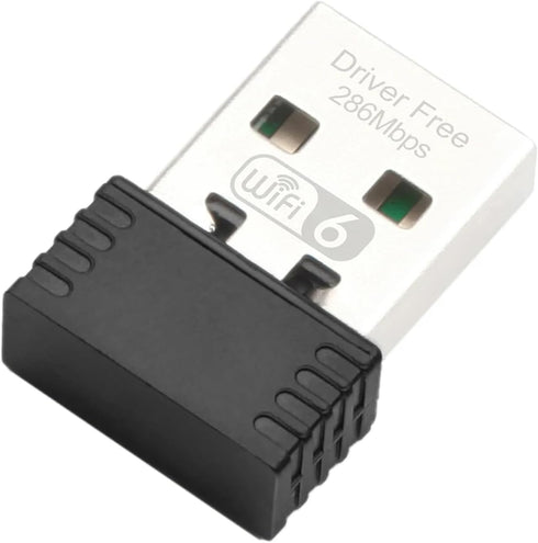 USB WiFi Adapter for Desk PC Laptop Windows 7 10 11, WiFi 6 300Mbps 2.4GHz Wireless Network Receiver, 802.11ax Mini USB Wi-Fi LAN Card, Driver-Fre...