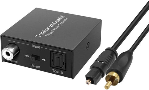 Bi-Directional Coax Digital Audio Adapter - Coax to Optical or Optical to Coaxial Converter...