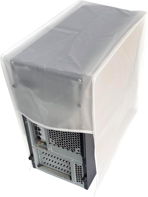 CPU Dust Cover Large Size CPU Computer Desktop Gaming PC Mid-Tower Full Body Protective Cover Case with Adjustable Solid Cord Tight Rope Black...