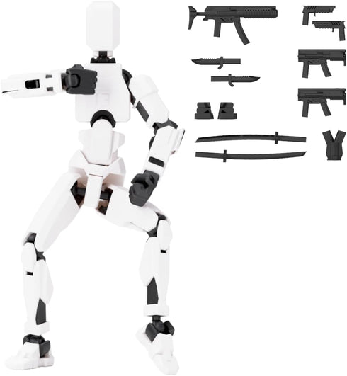 T13 Action Figure,T13 Action Figure Dummy13,3D Printed Multi-Jointed Movable,Creative Gifts for Kids and Adults (White)...
