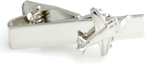 Airplane Pilot Jet Army Aviation Tie Clip Black Wedding Bar Clasp...