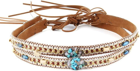 Hat Band Cowboy Western Hat Beaded Hatband Men Women Handmade Belt for Fedora Hat (Acrylic Beads)...