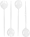 Novelty Servware White Plastic Serving Set - Includes: 2 Serving Spoons, 2 Serving Sporks - Chic Design, Pect for Parties, Events, Wedding, Entert...