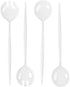 Novelty Servware White Plastic Serving Set - Includes: 2 Serving Spoons, 2 Serving Sporks - Chic Design, Pect for Parties, Events, Wedding, Entert...