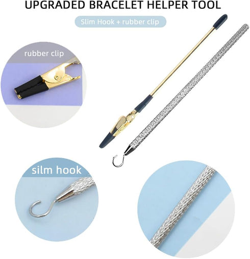 2 Pcs Bracelet Helper Tool, Bracelet Helper Tool Hook, Wearing Tool Aid Assistance, Metal Bracelet Helper Tool for Necklace Bracelet Watch Clasps ...