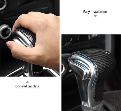 Sport Style Gear Shift Knob Cover Sticker Head Trim for Au-di A4 A5 A6 S6 A7 S7 Q5 Q7 (ABS with Carbon Fiber Pattern)...