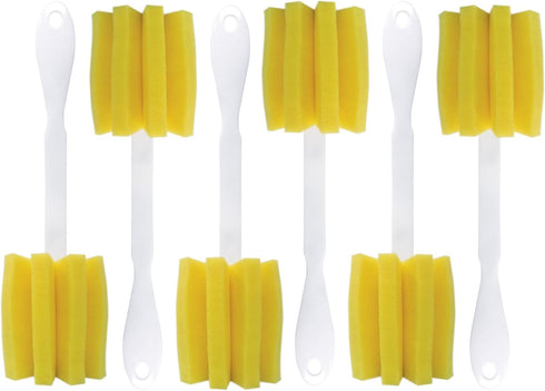 Lola Products Glass & Jar Sponge Brush, Star Shaped, Foam Material, Dishwasher Safe, Non-Scratch, Perfect for Glasses, Jars, Mugs, Bottles. 6 Pack...