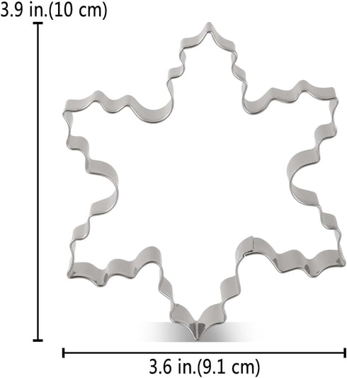 LILIAO Christmas Winter Snowflake Cookie Cutter Set - 2 Piece - 4 and 3.7 inches - Stainless Steel...
