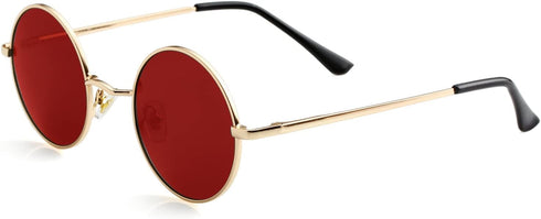 John Lennon Glasses Small Round Polarized Sunglasses for Women Men Hippie Retro Circle Red Sunglasses - 45MM...