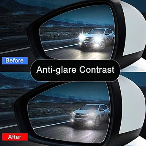 2PCS Film Anti Rain Water Repellent Film Car Mirror Window Clear Films Anti Dazzle Rearview Mirror Anti Fog Rainproof Film (Elliptic-135x95mm)...