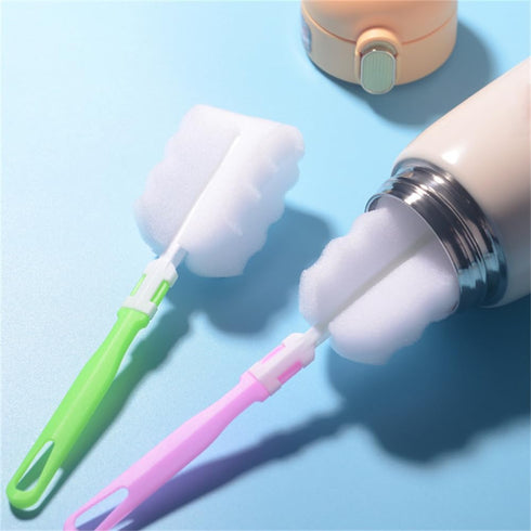 3PCS Bottle Brush,Bottle Washer Set Long Sponge Bottle Cleaning Brushes Baby Bottle Cleaner Brush, Nipple Brush, Blue, Green, Pink...