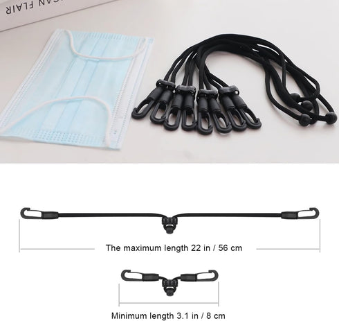 HX AURIZE Face Mask Extender Holders to Protect Ears Adjustable Black 4 Pcs...