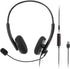 Monoprice WFH 3.5mm + USB Wired Back to Basics Web Meeting Headset - Lightweight, with Adjustable Mic and USB Inline Controller, for Virtual Meeti...
