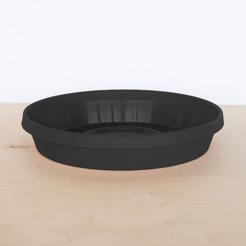 Bloem Terra Pot Round Drain Saucer: 14" - Black - Matte Finish, Durable Resin, Ribbed Bottom, for Indoor and Outdoor Use, Gardening, Planter Not I...