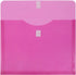 JAM PAPER Plastic Expansion Envelopes with Hook & Loop Closure - Letter Booklet - 9 3/4 x 13 with 1 Inch Expansion - Fuchsia Pink - 3/Pack...