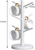 Mug Holder Tree, Coffee Bar Accessories,Coffee Mug Rack with 6 Hooks,Wood Coffee Cup Holder for Countertop,White...