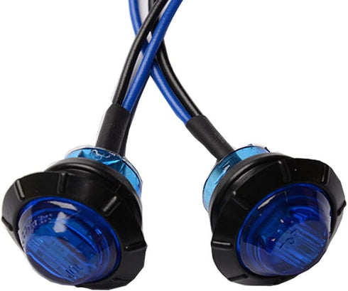 10Pcs 3/4 Inch LED Marker lights Signal Light 12V for Trailer Truck Bus Van(Blue)...