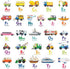 DECOWALL DS8-2005N Transport Alphabet Kids Wall Stickers Wall Decals Peel and Stick Removable Wall Stickers for Kids Nursery Bedroom Living Room...