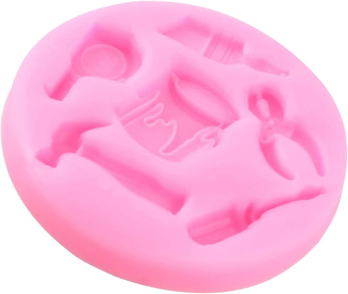 Hand Tools Silicone Molds Mini Construction Tools Fondant Mold For Cake Decorating Cupcake Topper Chocolate Candy Gum Paste Polymer Clay...