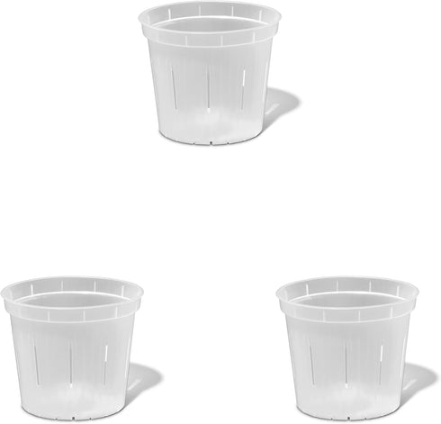 rePotme 4 inch Orchid Pot 3 Pack - Slotted Orchid Pots with Holes for Repotting (Crystal Clear)...