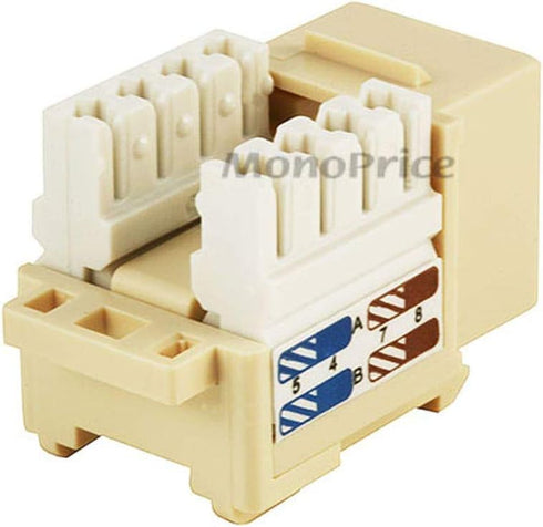 Monoprice Cat6 Punch Down Keystone Jack - For 22-24AWG Solid Wire, Beige...