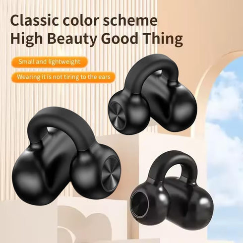Headphones Bluetooth 5.3 Painless Wireless Open Ear Clip on Headphone Waterproof Running Earring Earphone Air Conduction Earphones Wireless Earbud...