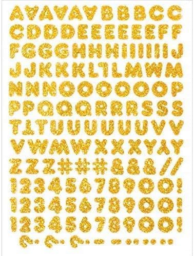 Sei 1/2 Inch Carefree Glitter Letters & Numbers Iron on Transfer, Gold, 1-Sheet...