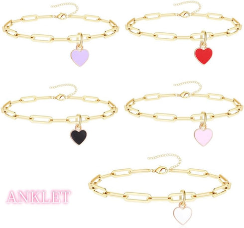 XAM Love Metal Bracelet Anklet Simple Metal Chain Stainless Steel Bracelet Anklet Heart Jewelry for Women Birthday Gifts Jewelry Gifts Mother's Da...