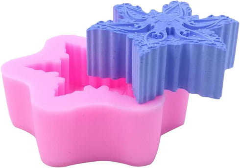 Christmas Snowflake Silicone Mold for Handmade Soap, Crafts, Candle, Chocolate, Muffins, Ice...