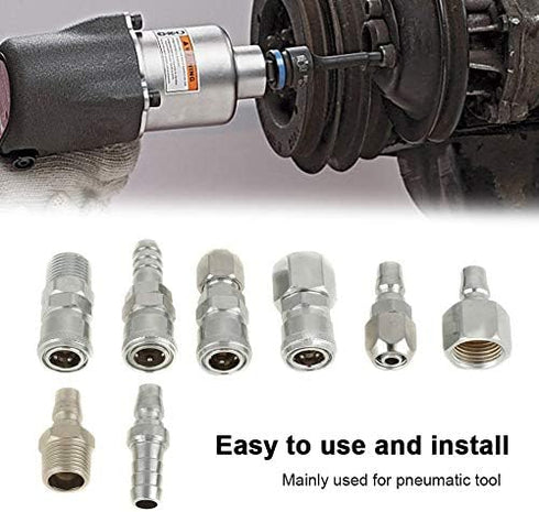 8pcs BSP 1/2" Air Hose Coupler Pneumatic Plug Socket Air Compressor Hose Quick Connector Set...