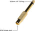 6.35mm 1/4" TS Plug to RCA Female Jack Adapter Connector - 6.35mm Mono Male to RCA Female, Gold-Plated, 10 Pack...