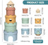 Silicone Stacking Castle Toy, Soft Teether Toy, Montessori Educational Toy for Babies and Toddlers, 6+ Months, BPA Free, 5 Piece Set...