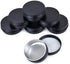 Aluminum Metal Tin 1oz/30ml, Black Aluminum Tins Round Tin Cans Containers with Screw Top Lid (Pack of 10)...