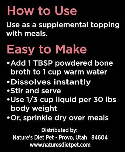 Nature's Diet Pet Bone Broth Protein Powder with Collagen, Chia Seed, Flax Seed & Omega 3 (Skin & Coat, 6 oz (60 Servings))...