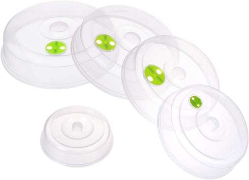 Set of 5 Microwave Plate Covers with Adjustable Steam Vents; Microwave Splatter Covers - Mixed Sizes for Large & Small Food Plates Bowls...