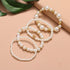Blue Drop Multilayer Chunky Simulated Pearl Stackable Stretch Bracelet Set For Women Girls Beaded Ball Adjustable Multilayered Elastic Bangles Wed...