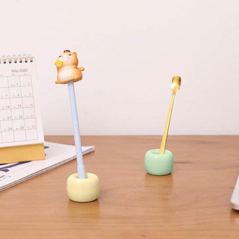 Mini Ceramics Toothbrush Holder Stand for Bathroom Vanity Countertop, Handmade Couple Toothbrush Head Holder, Shaver Holder and Office Pen Holder,...