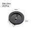 uxcell 50K Ohm Dial Wheel Potentiometer for Audio Stereo Volume Switch Control 16x2mm 20Pcs...